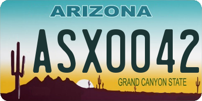AZ license plate ASX0042