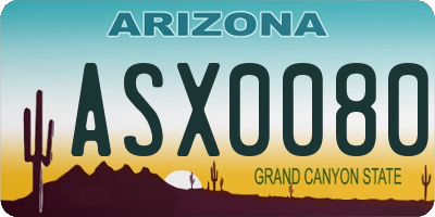 AZ license plate ASX0080