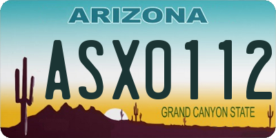 AZ license plate ASX0112