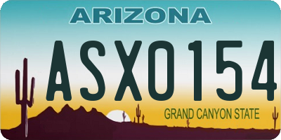 AZ license plate ASX0154