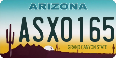 AZ license plate ASX0165