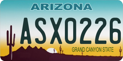 AZ license plate ASX0226