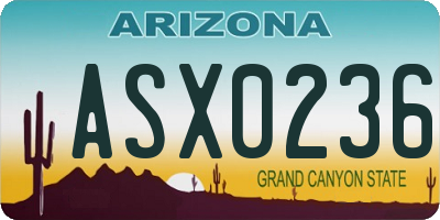 AZ license plate ASX0236