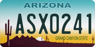 AZ license plate ASX0241