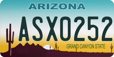 AZ license plate ASX0252
