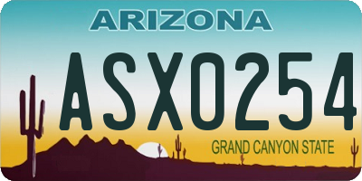 AZ license plate ASX0254