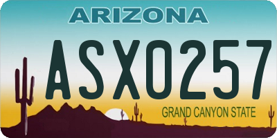 AZ license plate ASX0257