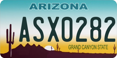 AZ license plate ASX0282
