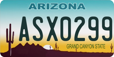 AZ license plate ASX0299