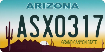 AZ license plate ASX0317
