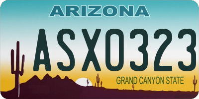 AZ license plate ASX0323