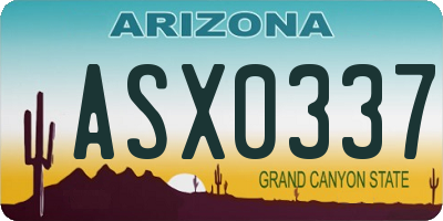 AZ license plate ASX0337