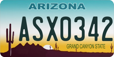 AZ license plate ASX0342