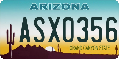 AZ license plate ASX0356