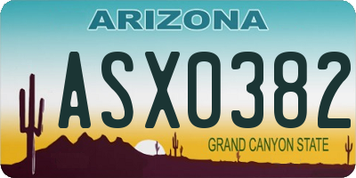 AZ license plate ASX0382