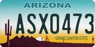 AZ license plate ASX0473