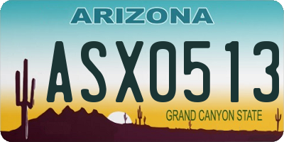 AZ license plate ASX0513
