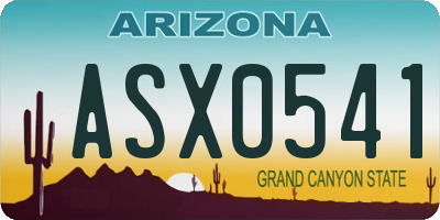 AZ license plate ASX0541