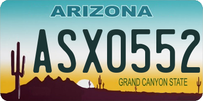 AZ license plate ASX0552