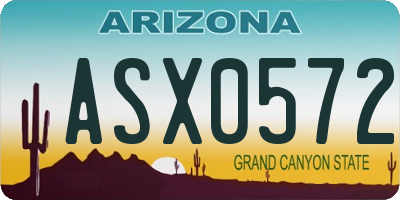 AZ license plate ASX0572