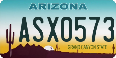AZ license plate ASX0573