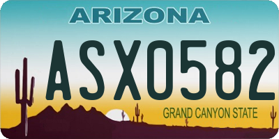 AZ license plate ASX0582