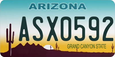 AZ license plate ASX0592