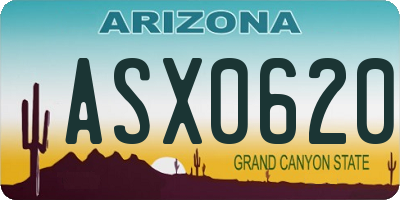 AZ license plate ASX0620