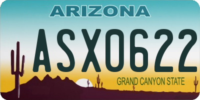 AZ license plate ASX0622