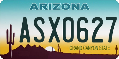 AZ license plate ASX0627