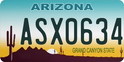 AZ license plate ASX0634