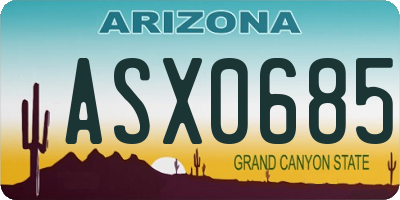 AZ license plate ASX0685
