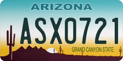 AZ license plate ASX0721