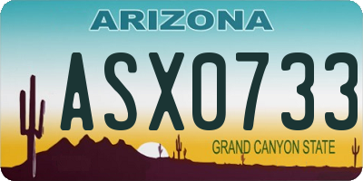 AZ license plate ASX0733