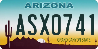 AZ license plate ASX0741