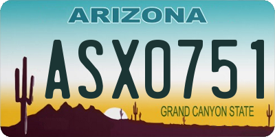AZ license plate ASX0751