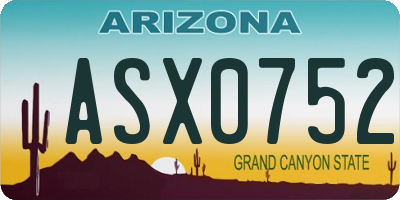 AZ license plate ASX0752
