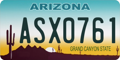 AZ license plate ASX0761