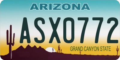 AZ license plate ASX0772