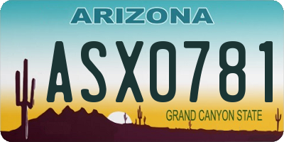 AZ license plate ASX0781