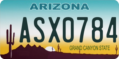 AZ license plate ASX0784