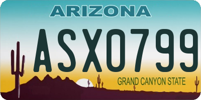AZ license plate ASX0799