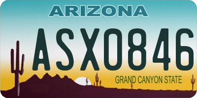 AZ license plate ASX0846