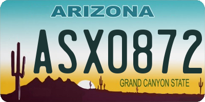 AZ license plate ASX0872