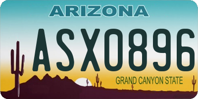 AZ license plate ASX0896