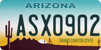 AZ license plate ASX0902