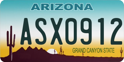 AZ license plate ASX0912