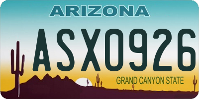 AZ license plate ASX0926