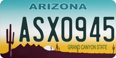 AZ license plate ASX0945