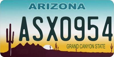 AZ license plate ASX0954